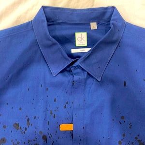 Men’s Calvin Klein XL Blue/Black Button Down